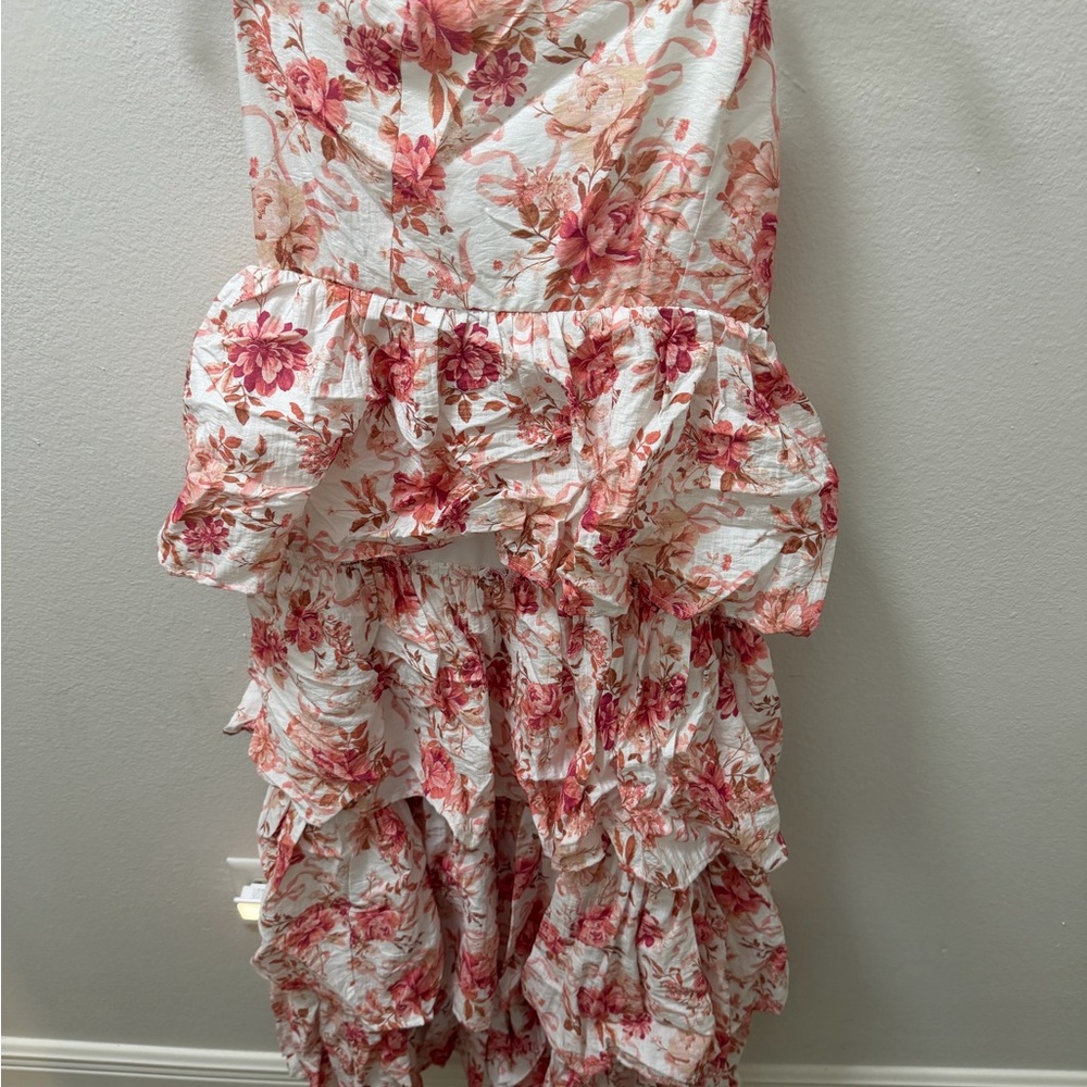 Altar'd State Ivory and Pink Floral Dress